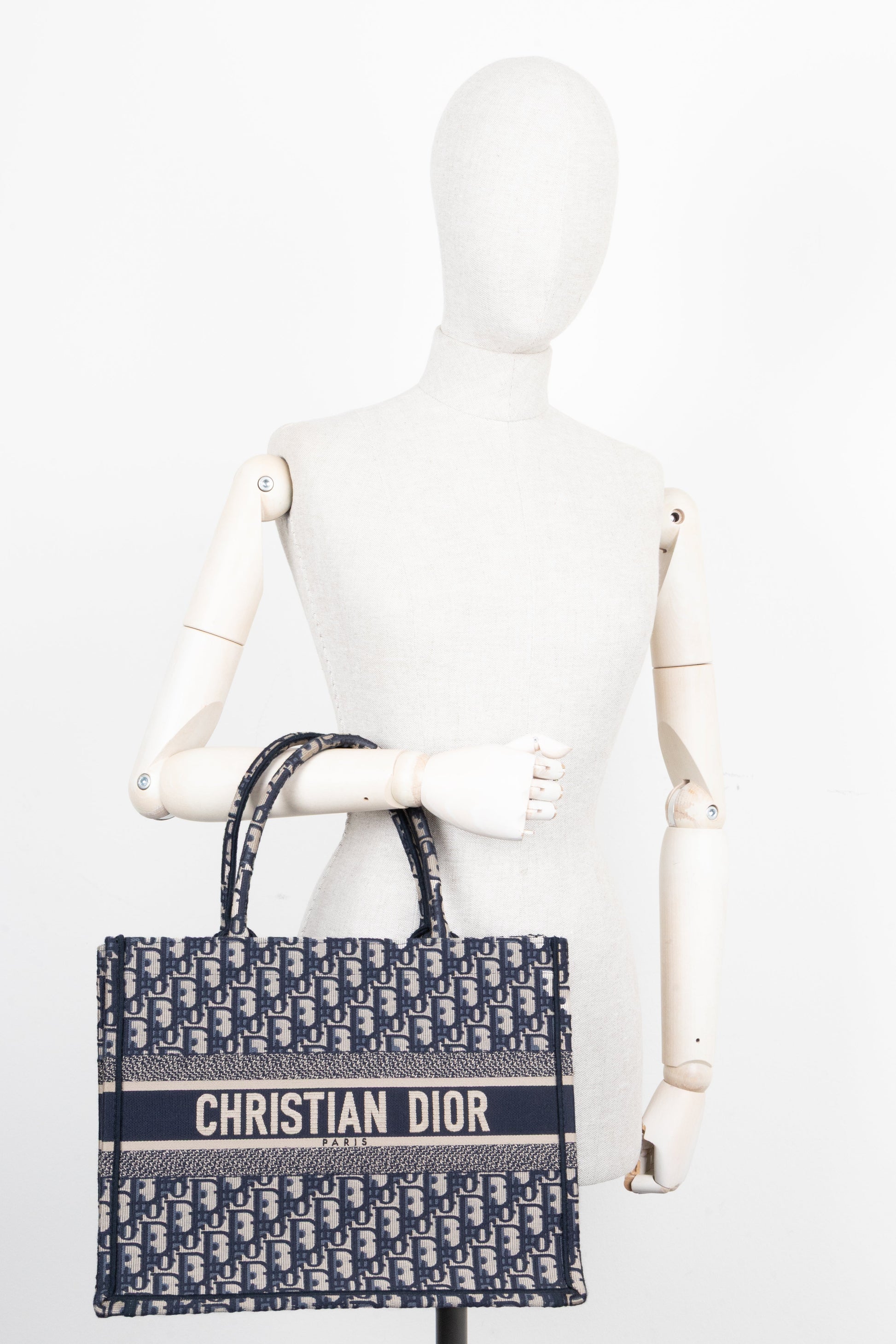 CHRISTIAN DIOR Medium Book Tote Oblique Blue