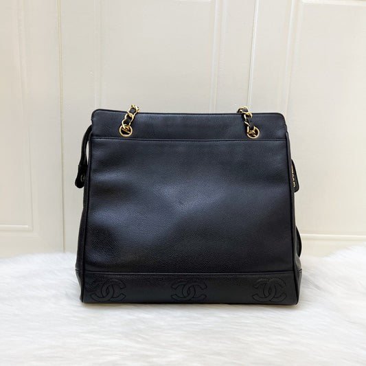 Chanel Triple CC Tote in Black Caviar and GHW