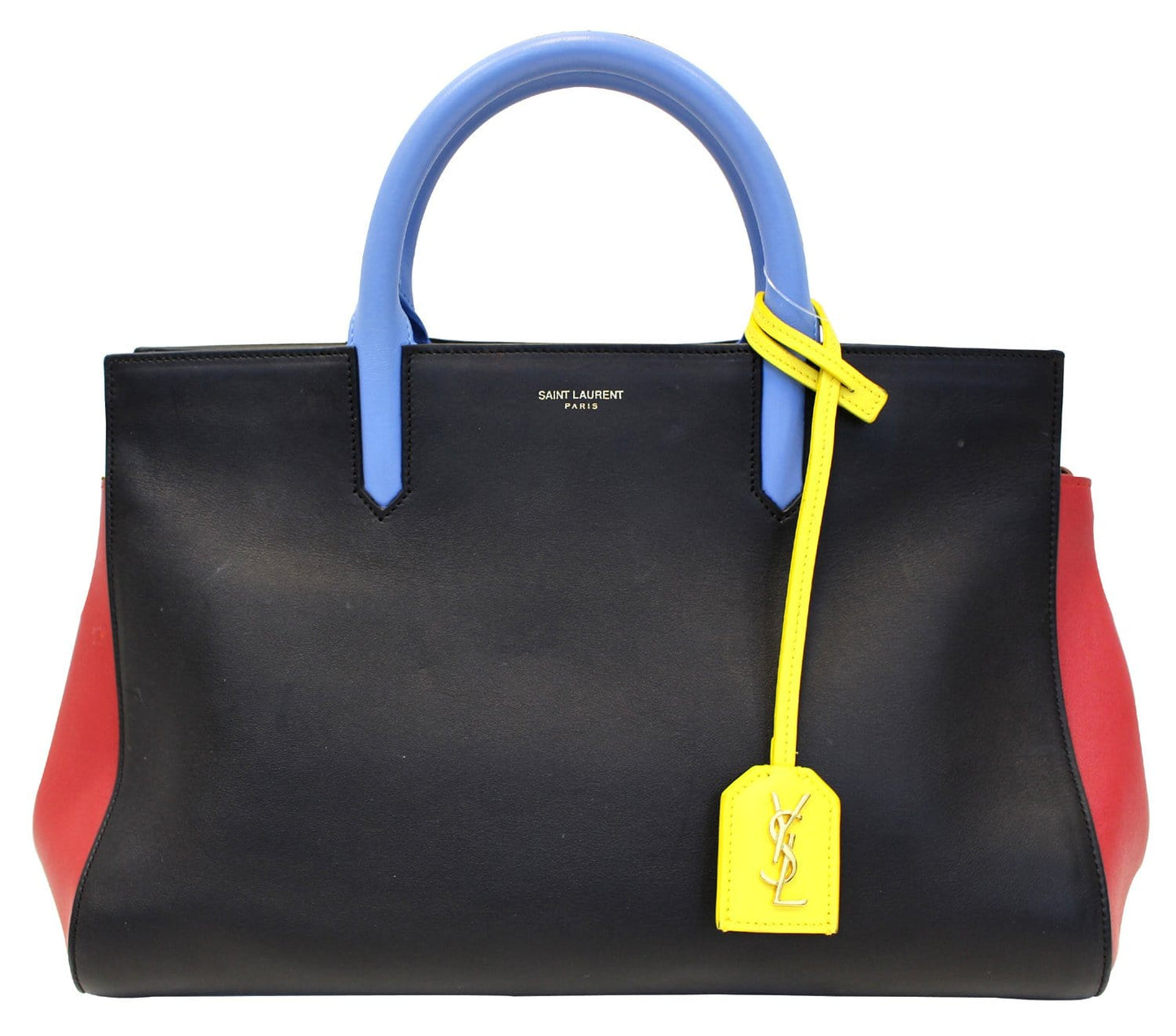 SAINT LAURENT Calfskin Small Cabas Rive Gauche Satchel Bag
