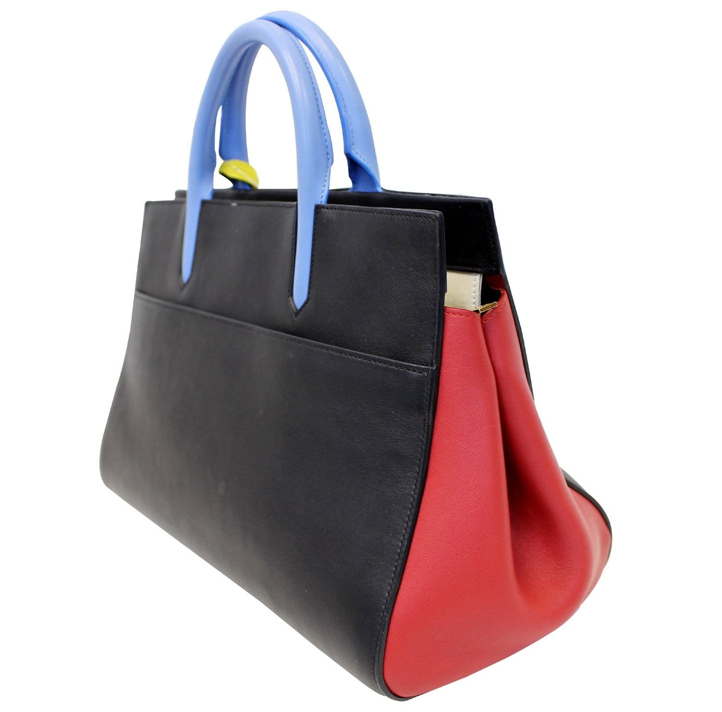 SAINT LAURENT Calfskin Small Cabas Rive Gauche Satchel Bag