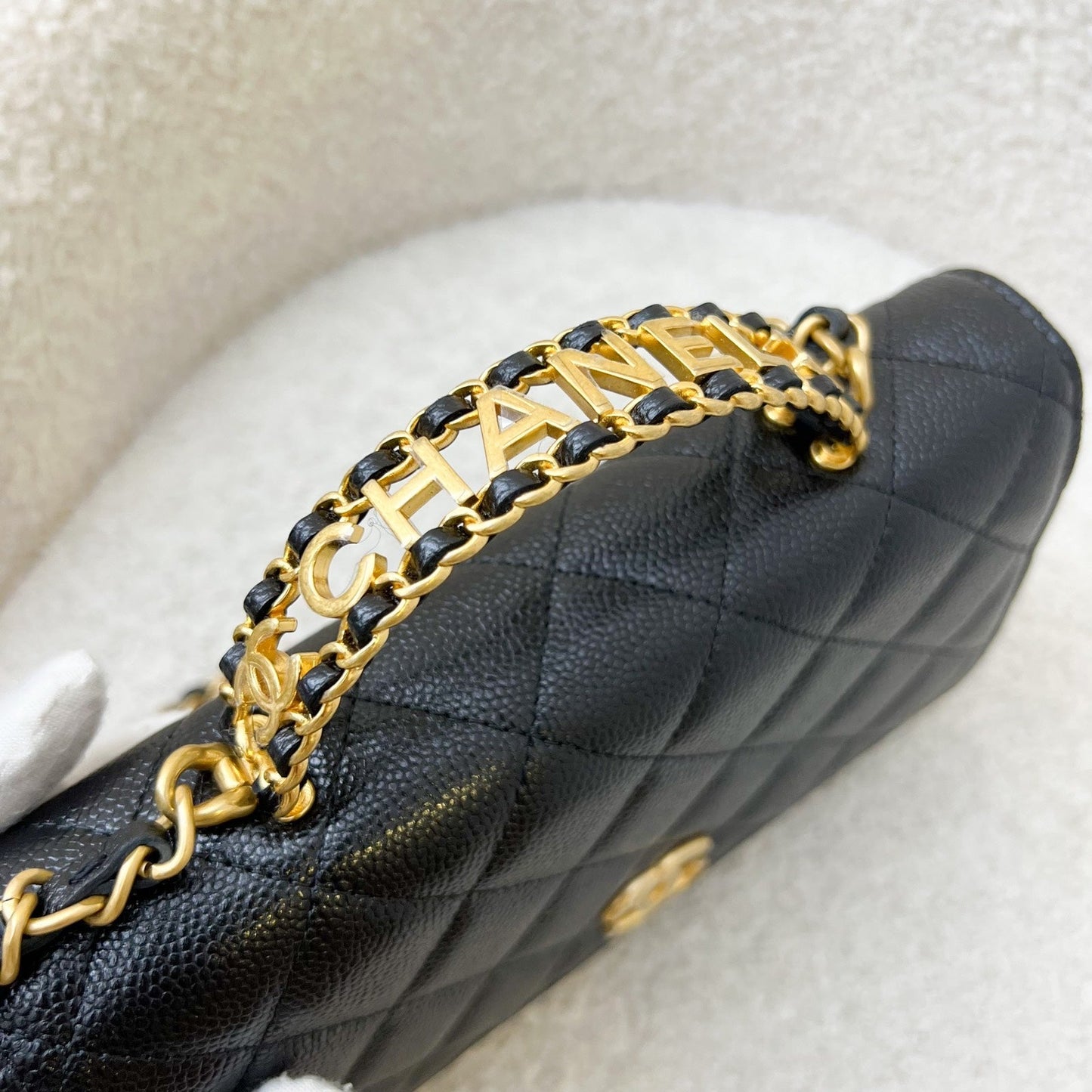 Chanel 22S "Pick Me Up" Wallet on Chain WOC in Black Caviar AGHW (Model: AP2804) Crossbody