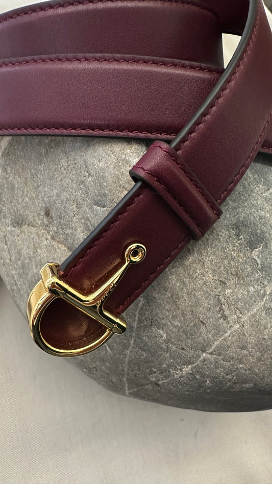 GUCCI Half Horsebit Belt Bordeaux
