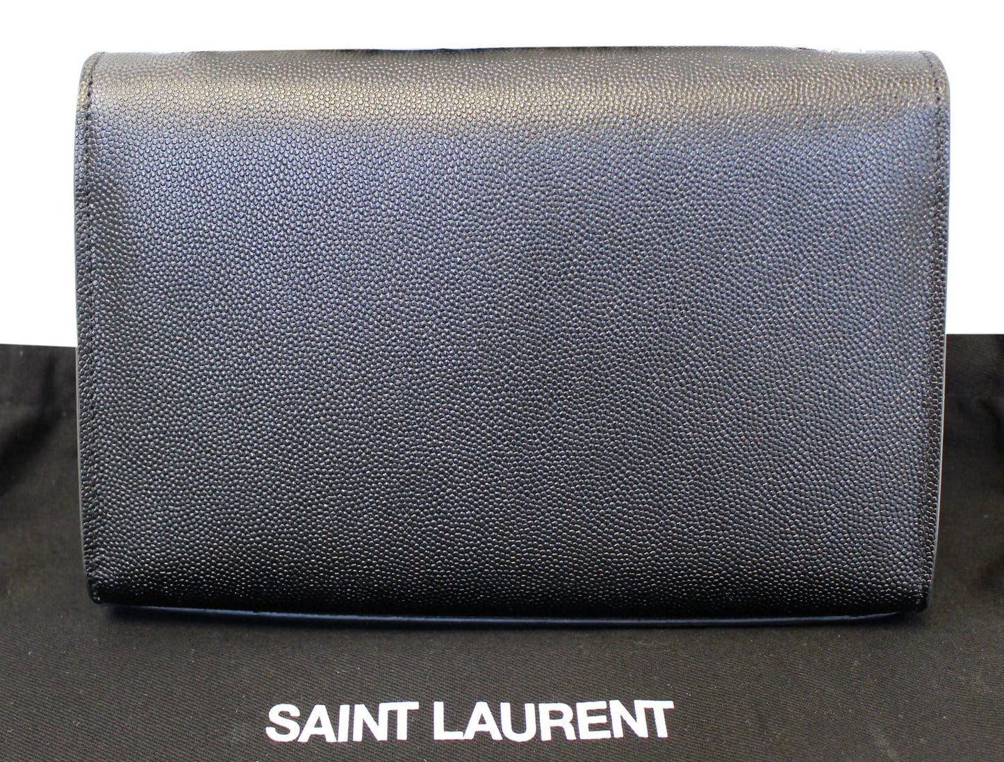 SAINT LAURENT Kate Black Leather Medium Chian Clutch Crossbody Bag
