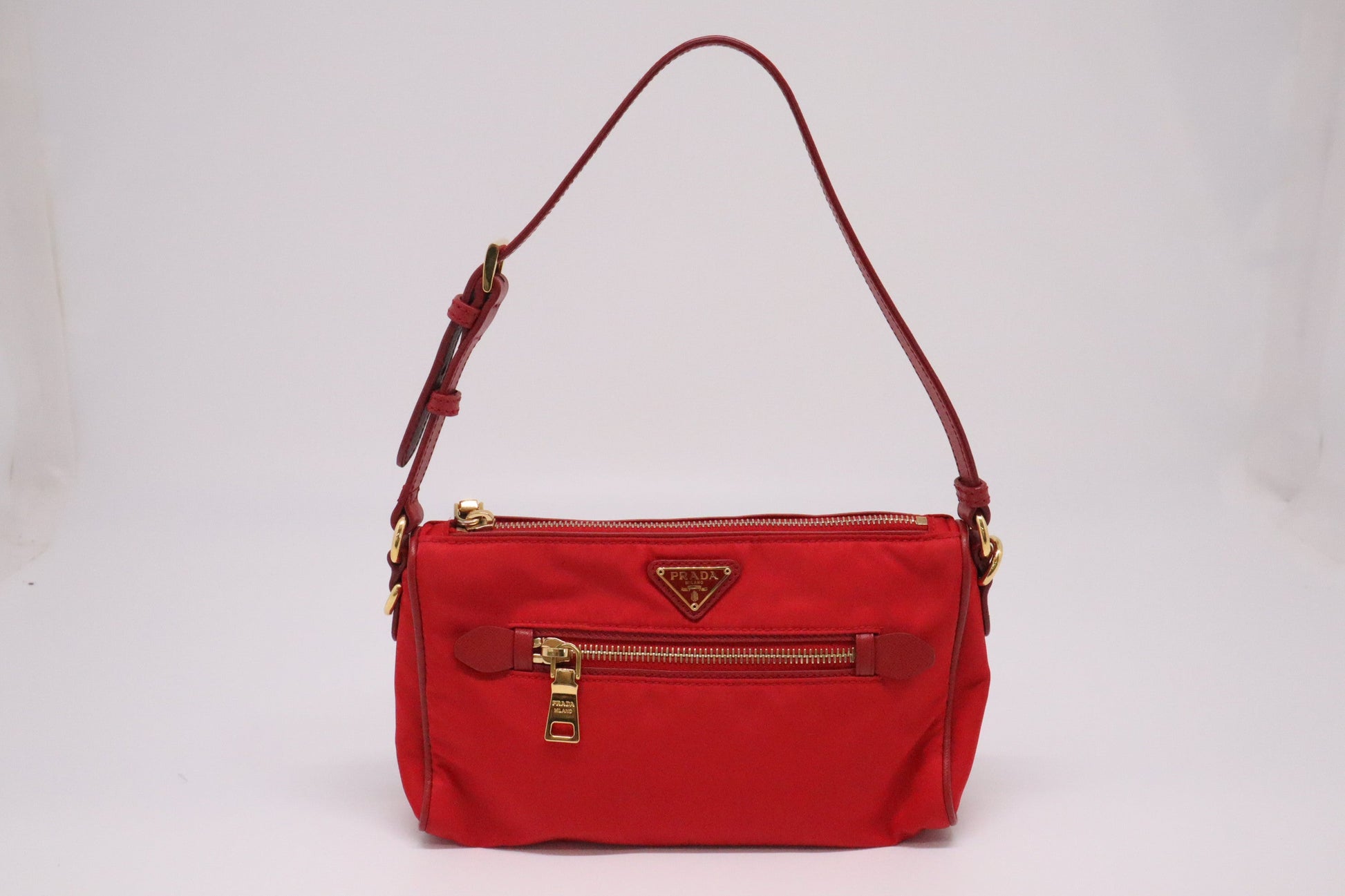 Prada Shoulder Bag in Red Nylon - Style 2
