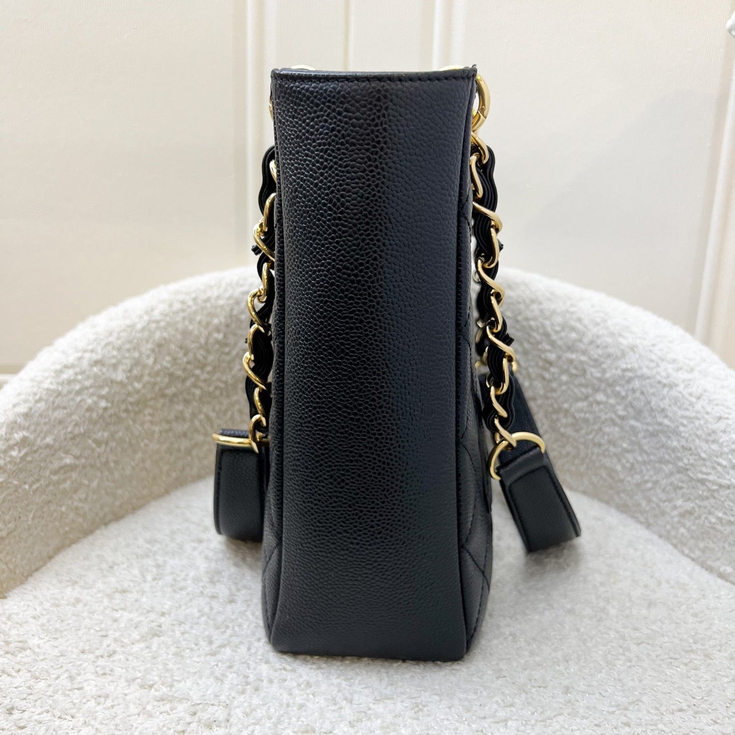 Chanel Petite Shopping Tote PST in Black Caviar and GHW (Model: A50994)