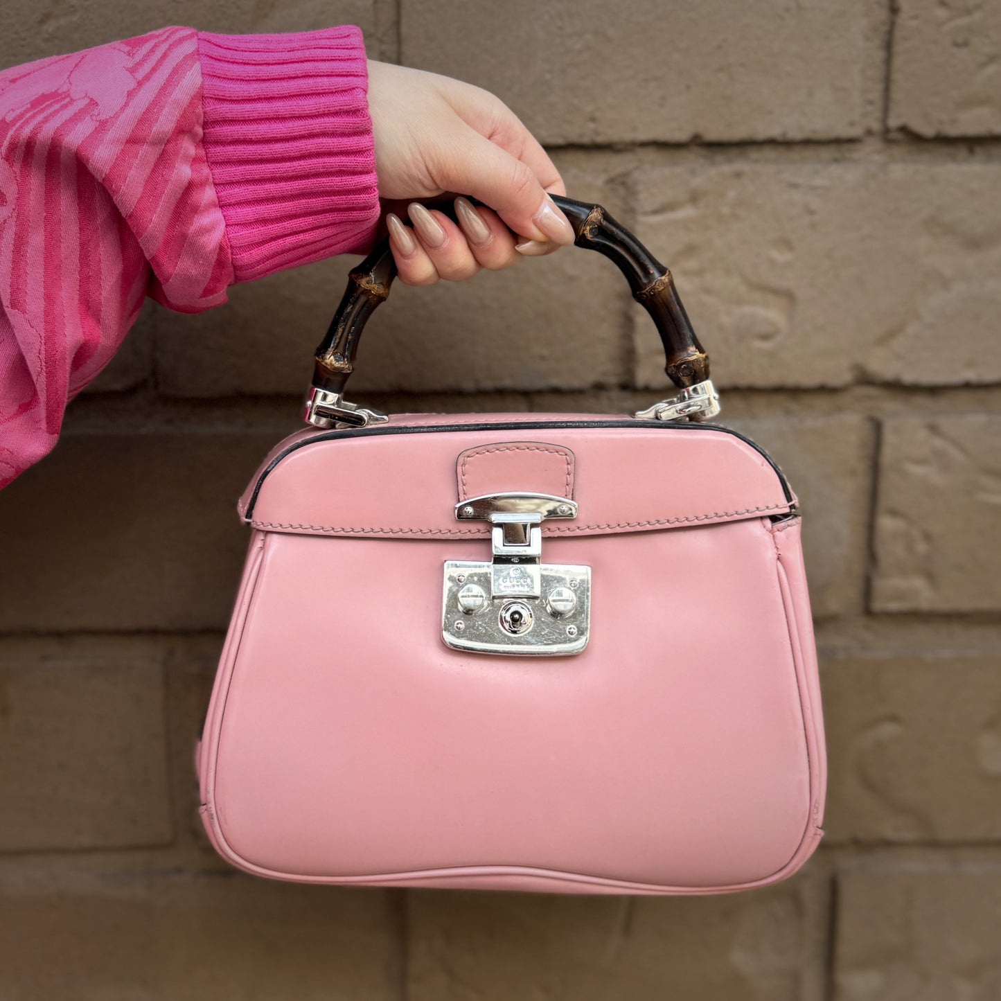 Gucci Lock Bamboo Handle Bag