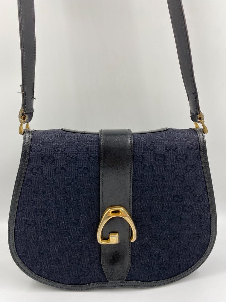 Gucci Leather Canvas Shoulder Bag Style 6