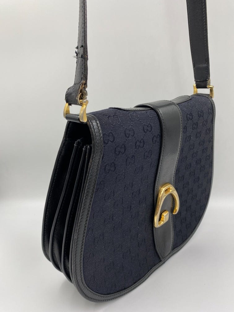 Gucci Leather Canvas Shoulder Bag Style 6