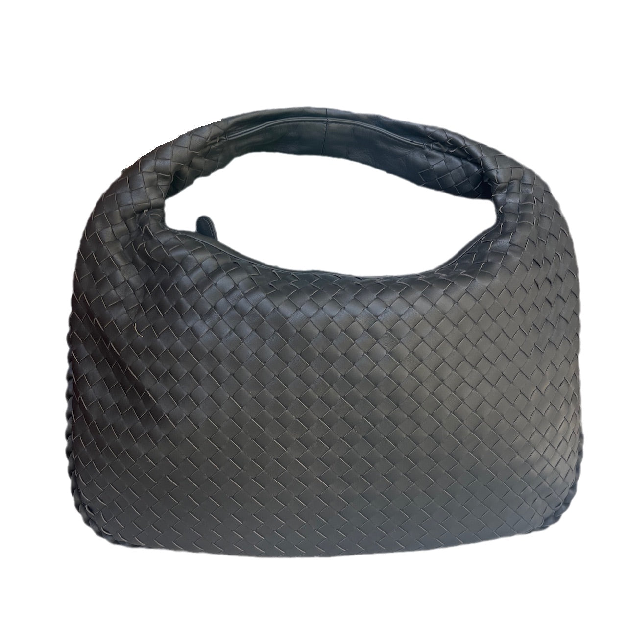 Bottega Veneta Intrecciato Hobo Bag Medium Charcoal Black Lambskin leather