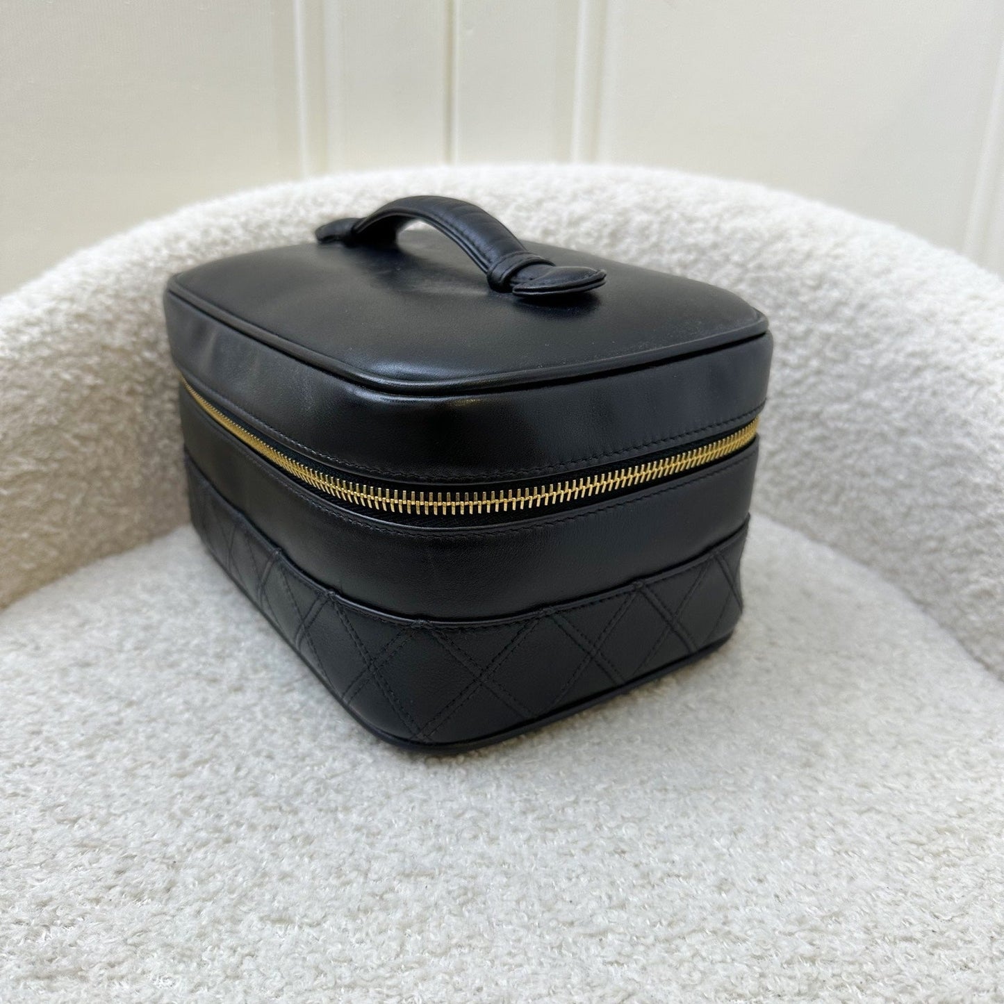 Chanel Travel Vanity Bag in Black Lambskin 24K GHW