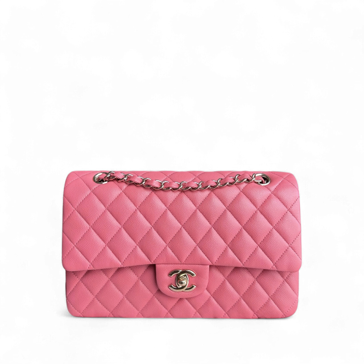 Chanel Classic Flap Medium - Caviar 25CM Quilted Grained Calfskin Pink Gold Hardware Series 28