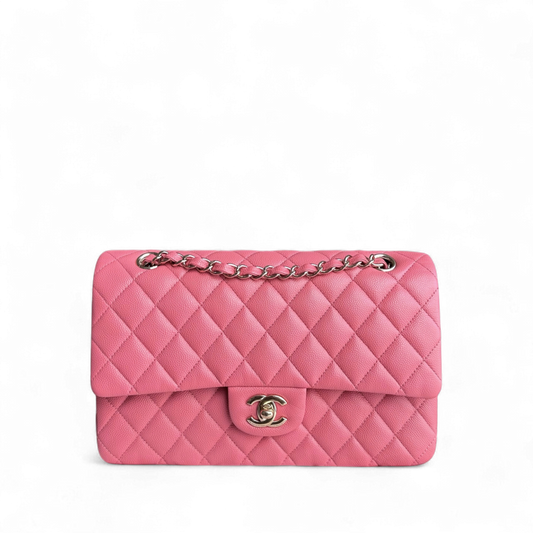 Chanel Classic Flap Medium - Caviar 25CM Quilted Grained Calfskin Pink Gold Hardware Series 28