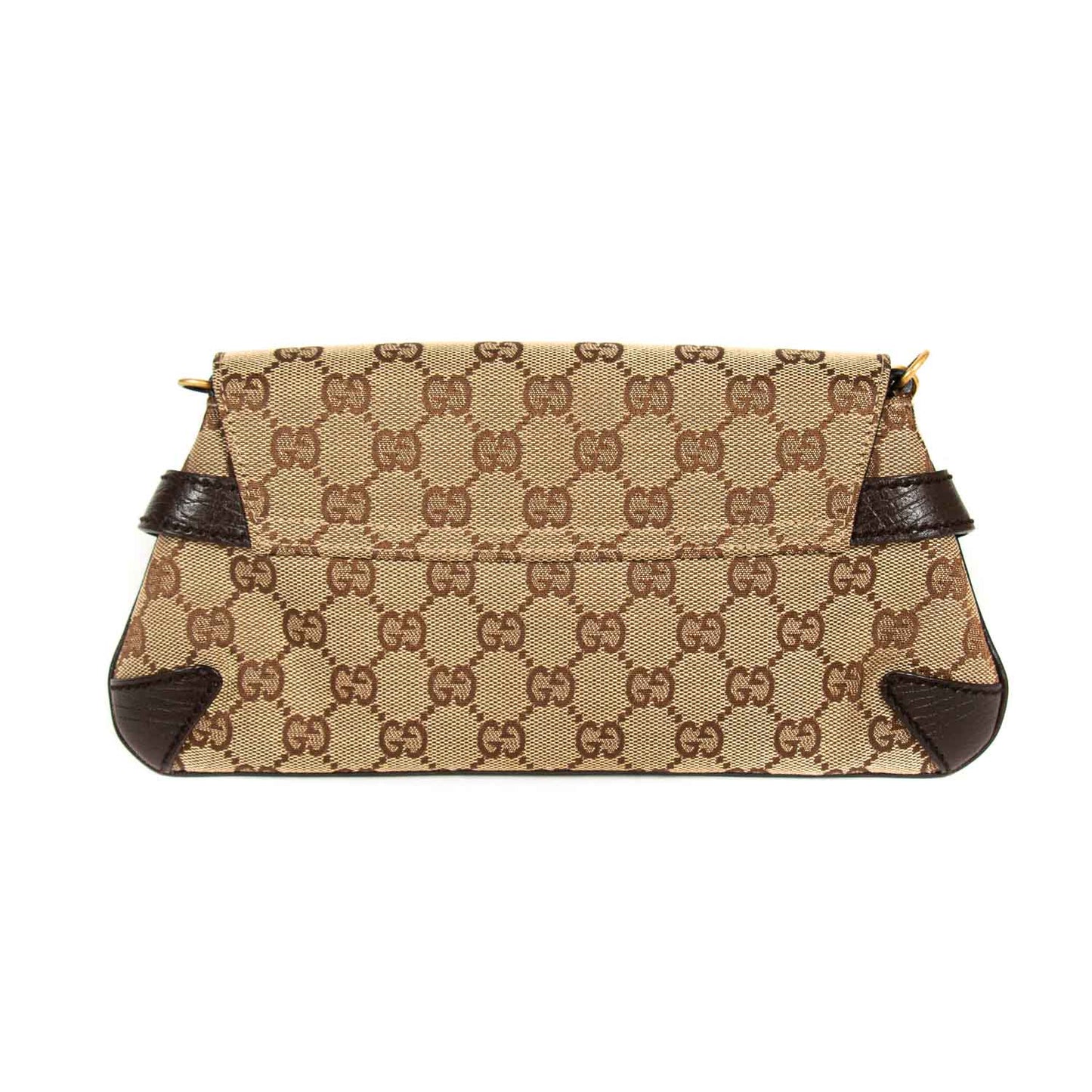 Gucci Horsebit Leather Canvas Shoulder Bag Style 3