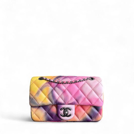 Chanel Classic Flap Small - Flower Power Quilted Lambskin Limited Edition Black Hardware Series 21