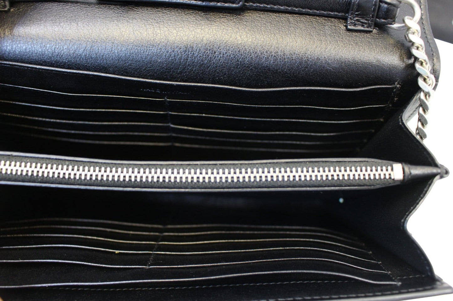 SAINT LAURENT Kate Studded Black Leather Chain Clutch Crossbody Bag