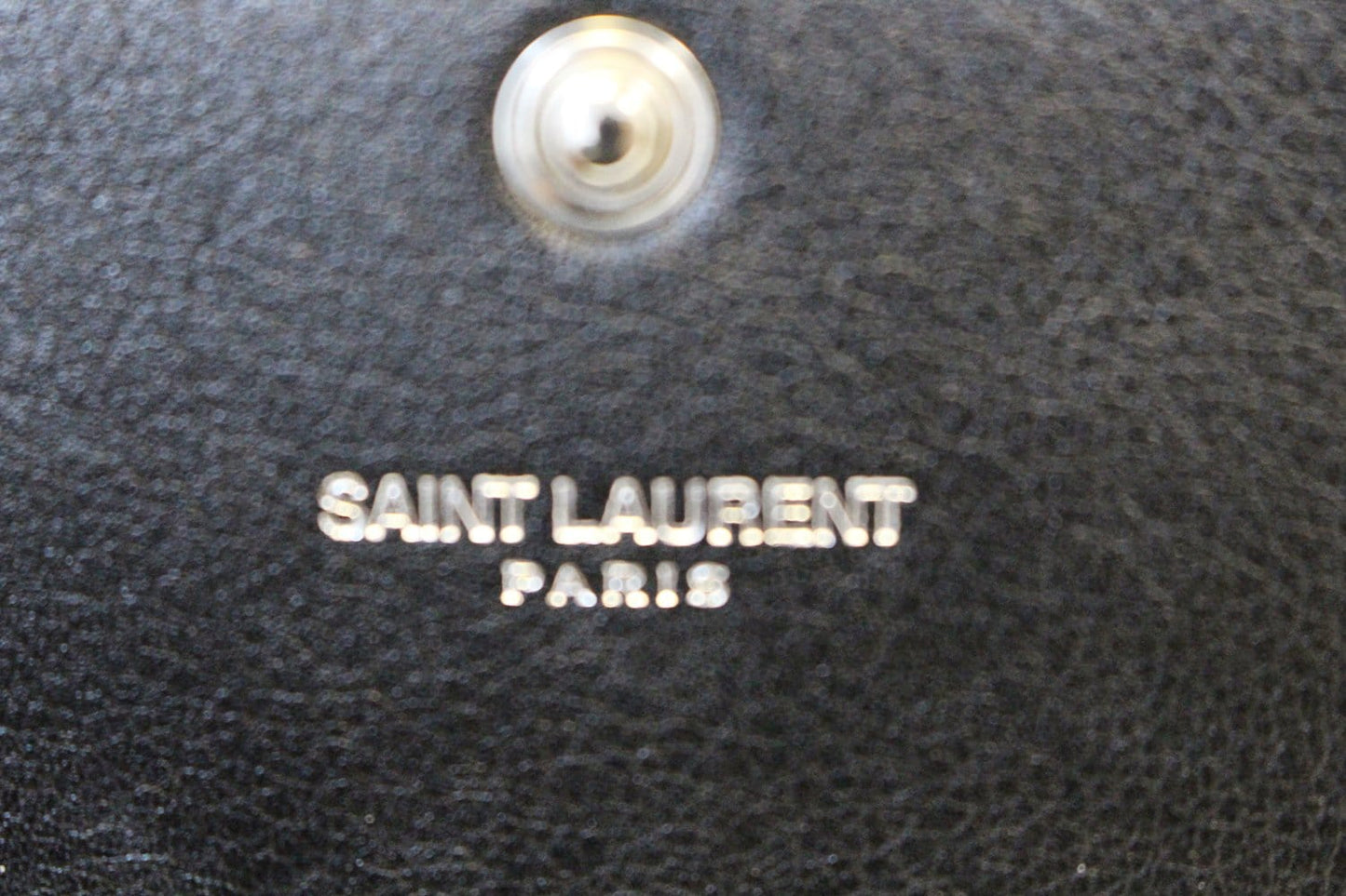 SAINT LAURENT Kate Studded Black Leather Chain Clutch Crossbody Bag