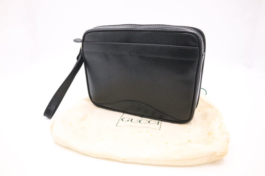 Gucci Wrist Pouch in Black Leather