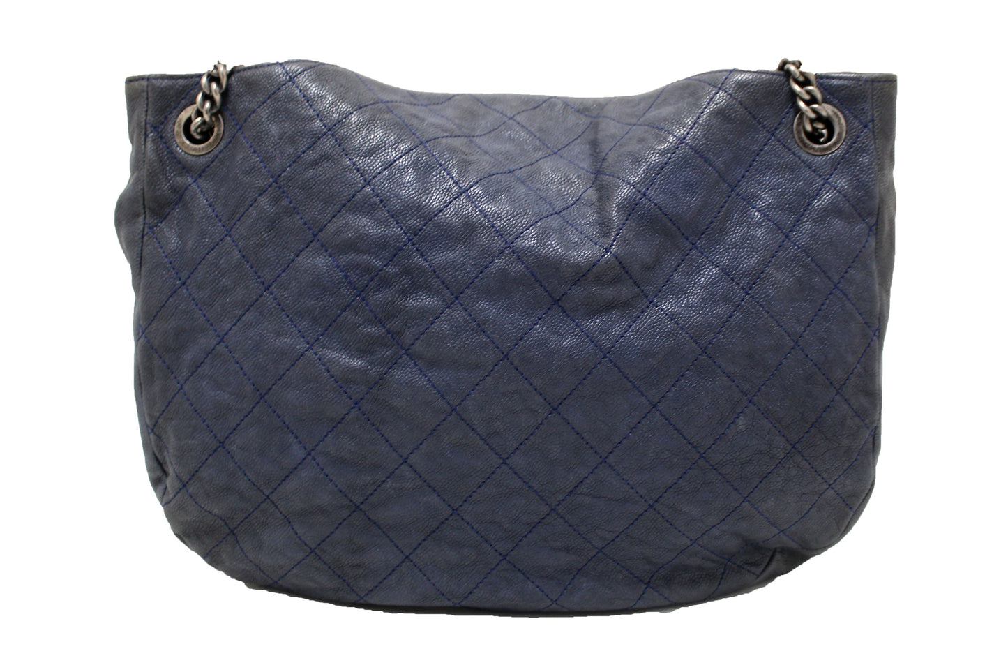 Chanel Blue Quilted Caviar Leather Hobo Shoulder Bag