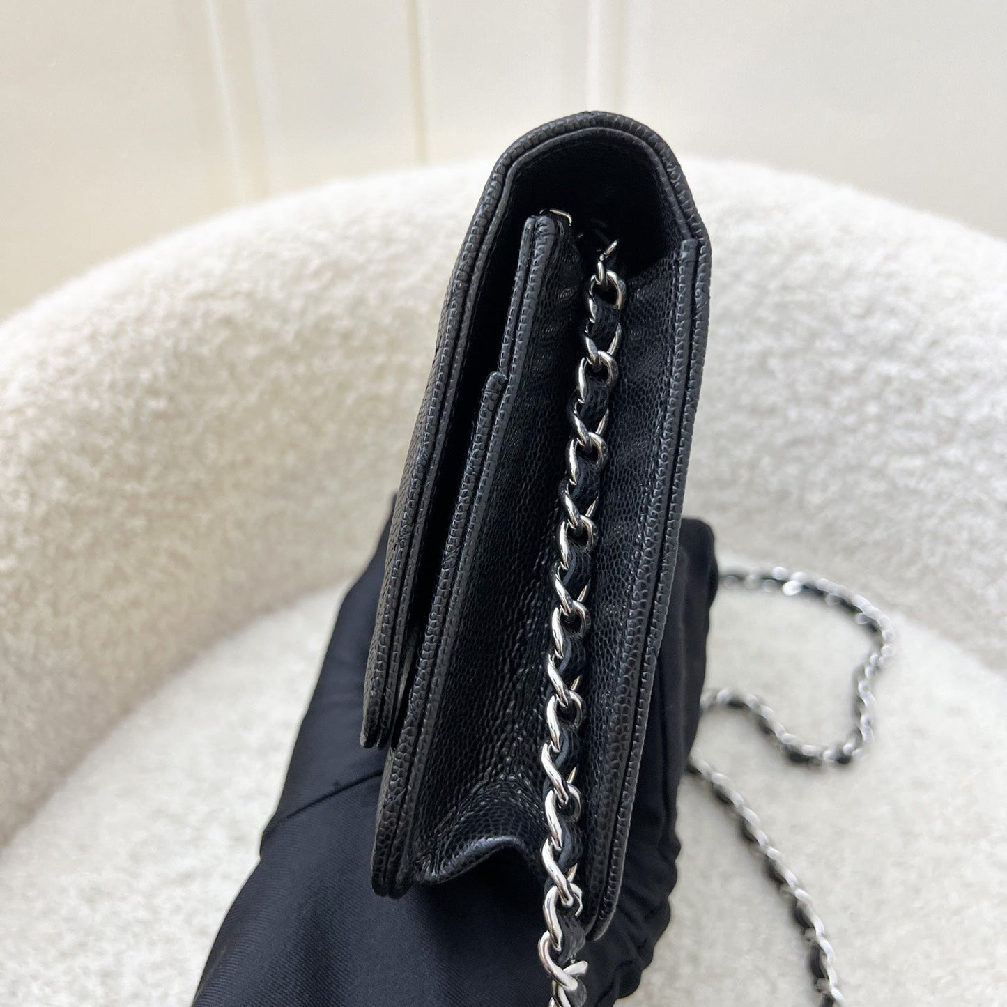 Chanel 24P Wallet on Chain WOC in Black Caviar and SHW (Model: AP3825) Crossbody