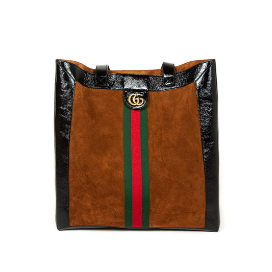 Gucci Ophidia Leather Suede Tote
