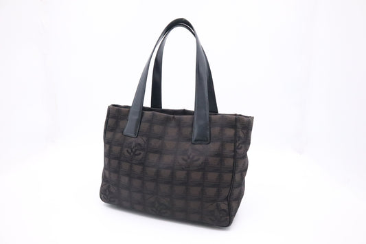 Chanel New Travel Line Tote Bag in Black Canvas