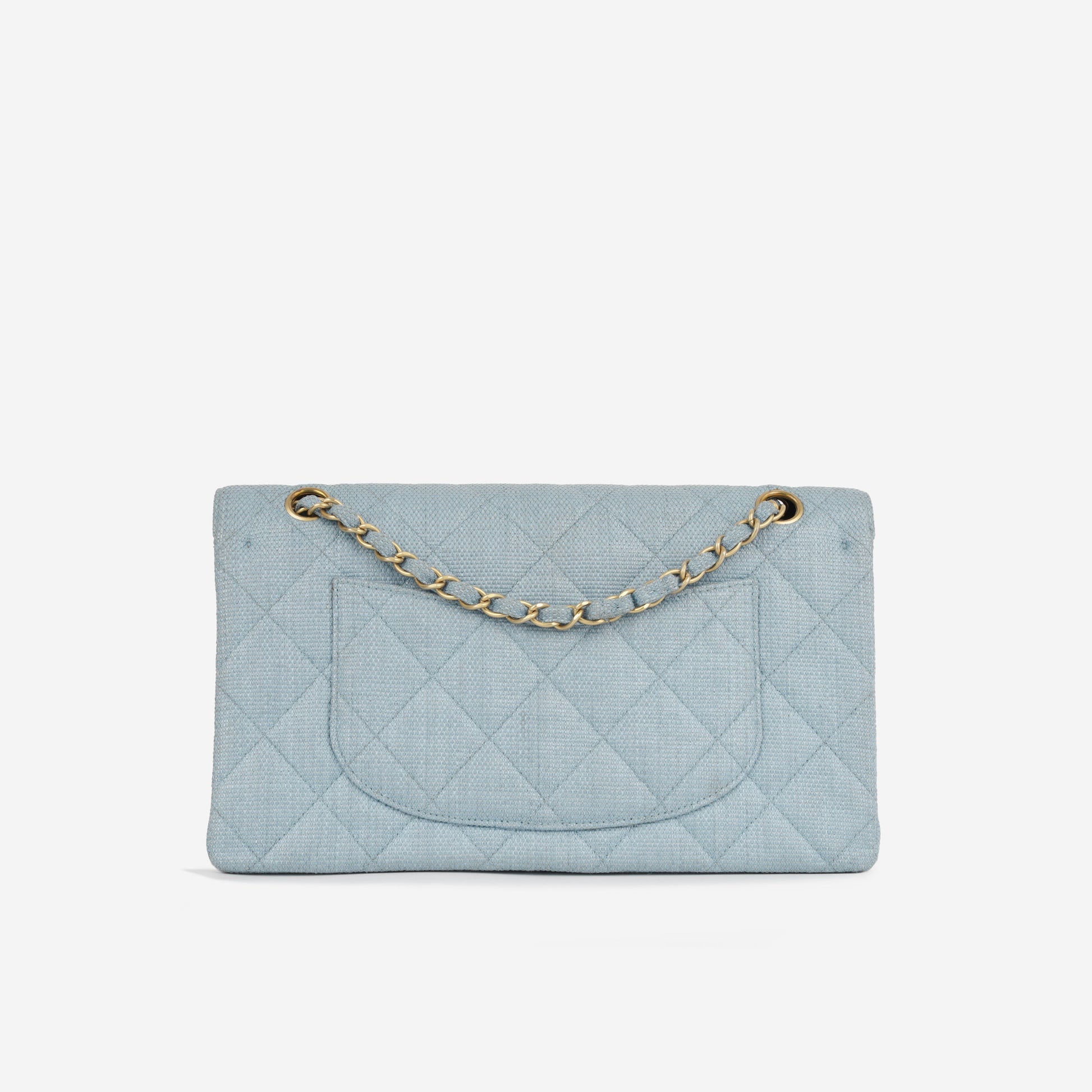 Chanel Classic Flap Bag - Blue Raffia