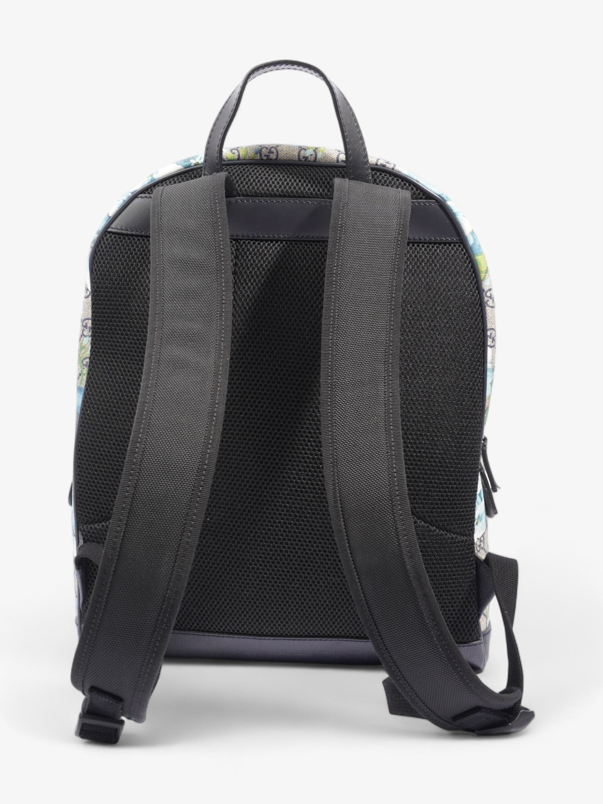 Gucci Blooms Backpack Blue Floral GG Supreme Coated Canvas