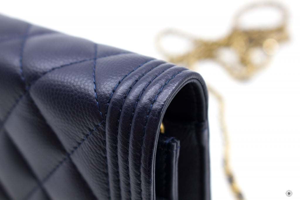 Chanel Boy Wallet ON Chain Navy Caviar Shoulder Bags Gbhw