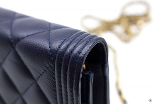 Chanel Boy Wallet ON Chain Navy Caviar Shoulder Bags Gbhw