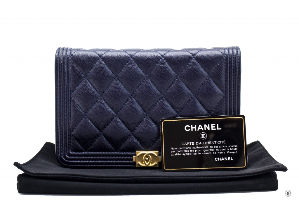 Chanel Boy Wallet ON Chain Navy Caviar Shoulder Bags Gbhw