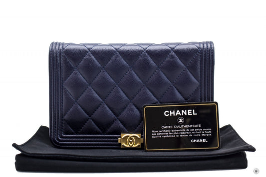Chanel Boy Wallet ON Chain Navy Caviar Shoulder Bags Gbhw