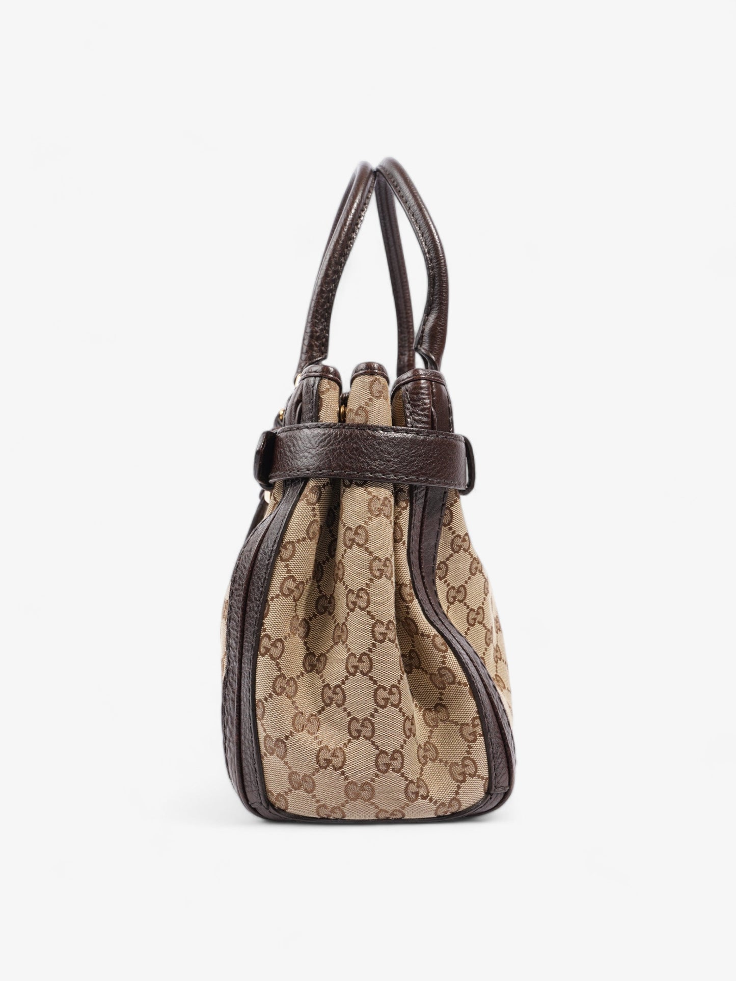 Gucci Running Tote Beige And Ebony GG Supreme Canvas Medium