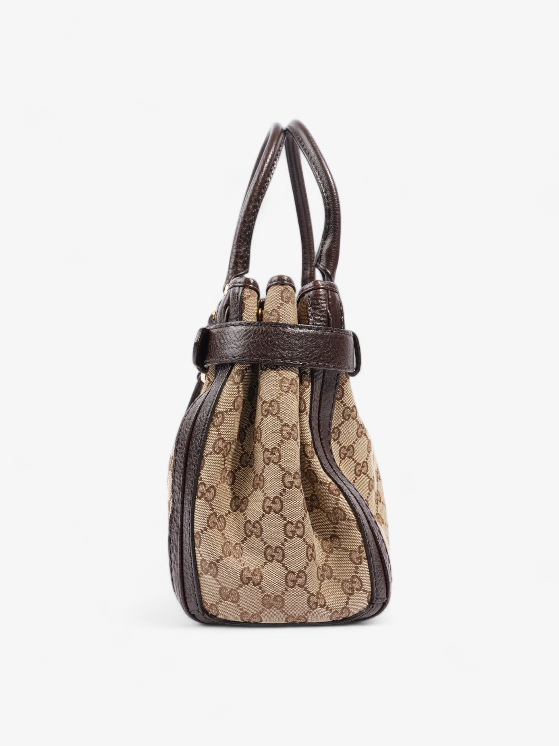 Gucci Running Tote Beige And Ebony GG Supreme Canvas Medium