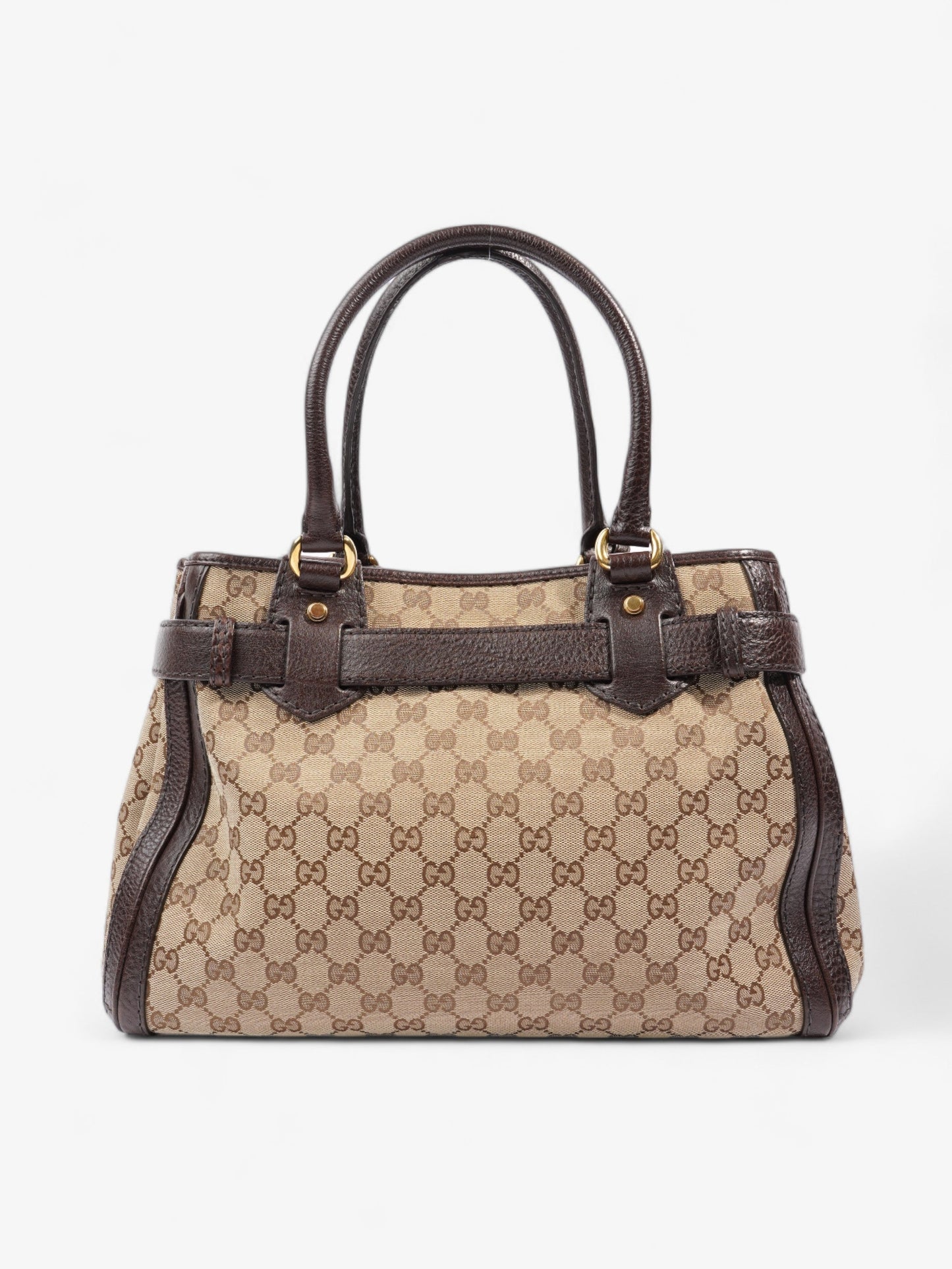 Gucci Running Tote Beige And Ebony GG Supreme Canvas Medium