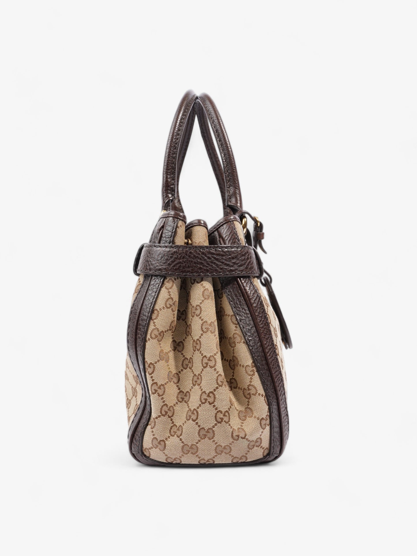 Gucci Running Tote Beige And Ebony GG Supreme Canvas Medium