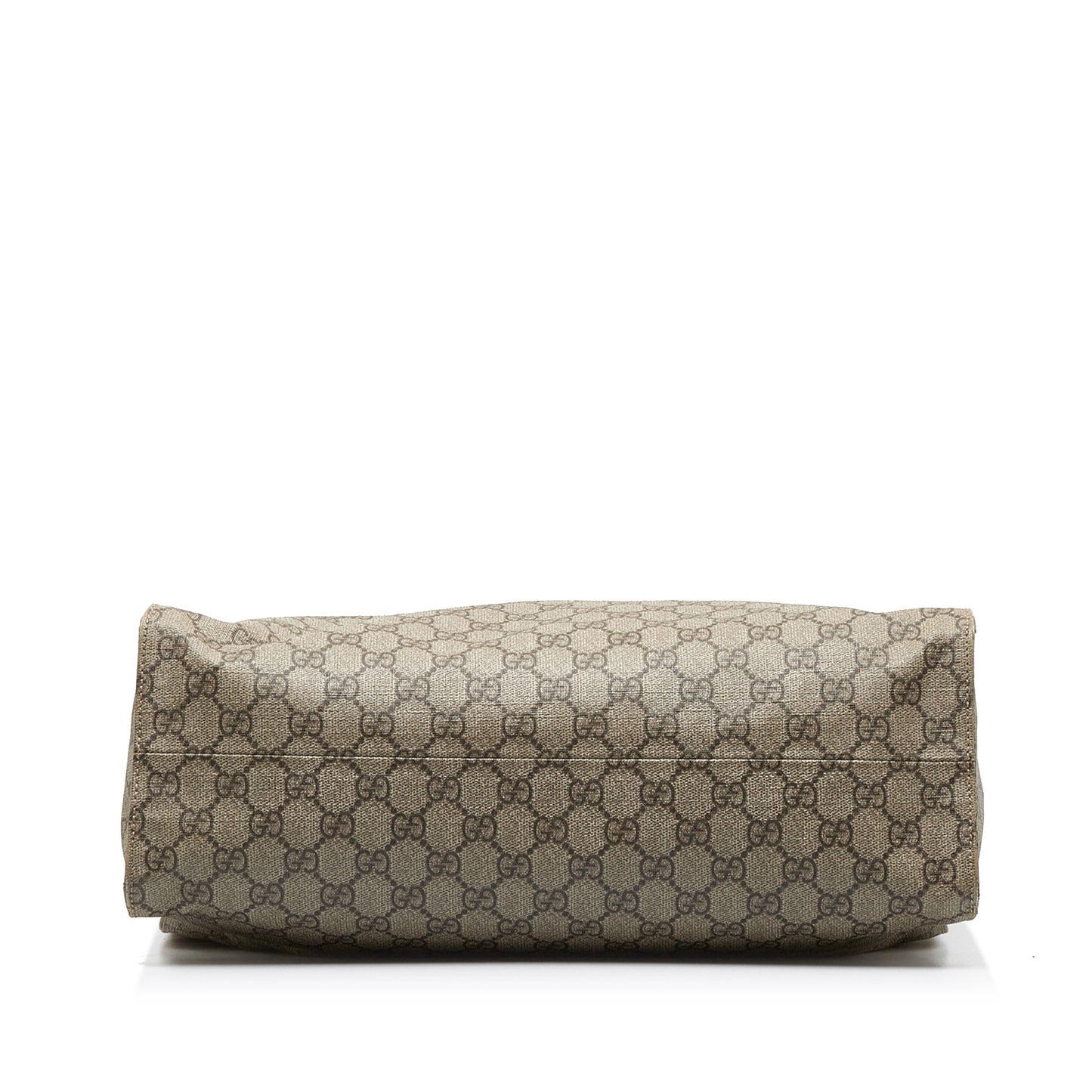 Gucci GG Supreme Brown Leather Canvas Tote Style 3