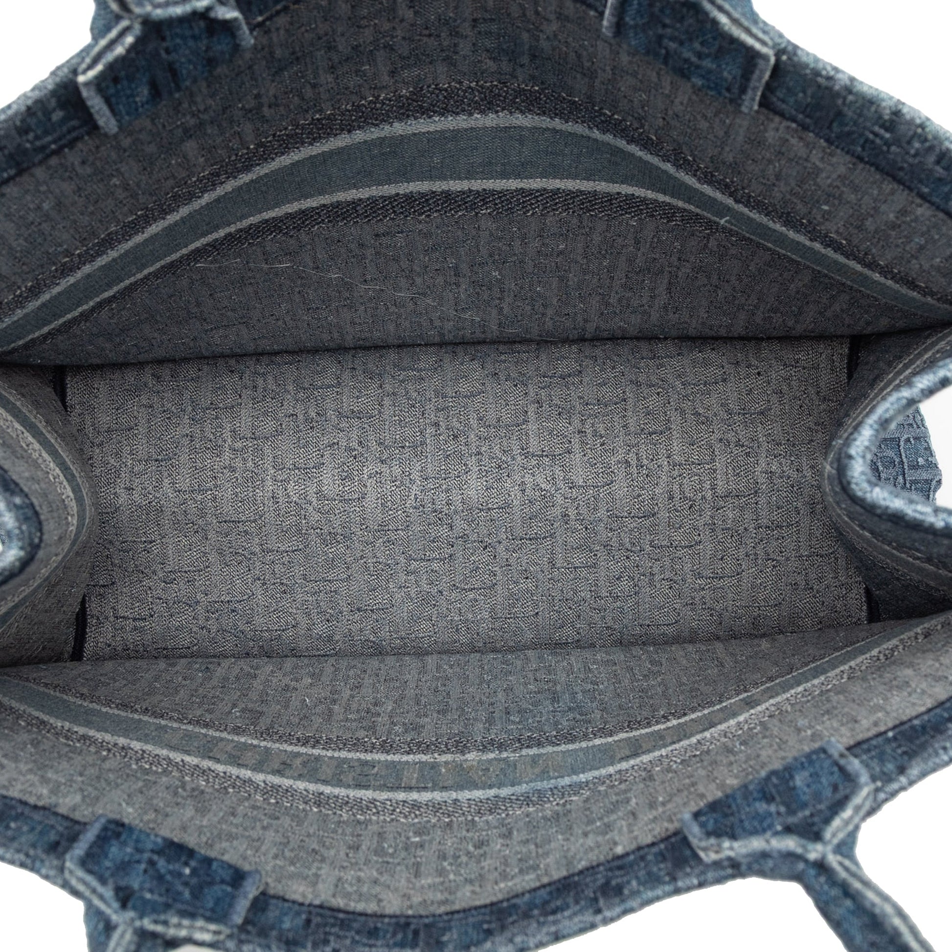 Blue Dior Large Oblique Denim Book Tote