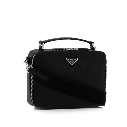 Prada Brique Black Saffiano Luxury Handbag