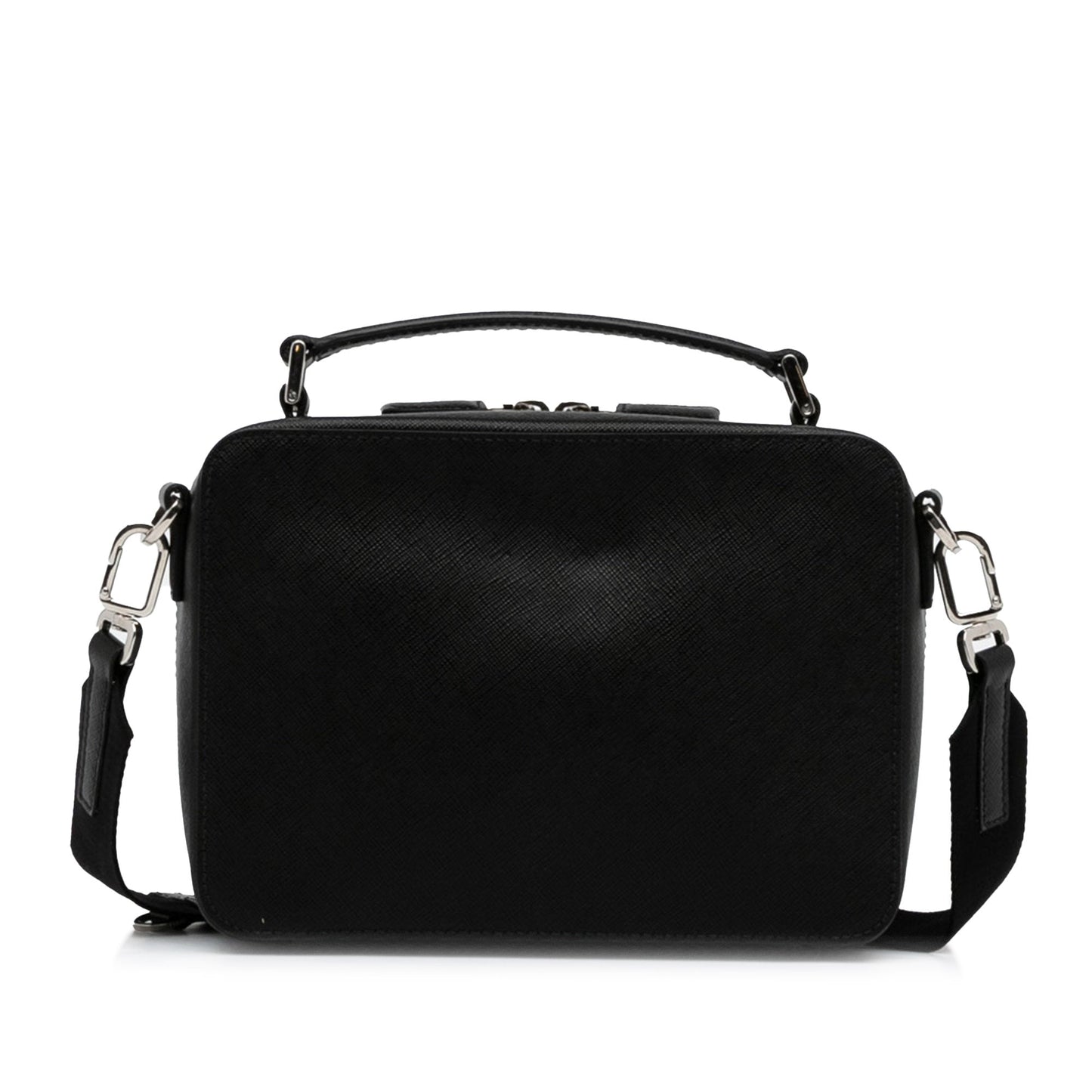Prada Brique Black Saffiano Luxury Handbag