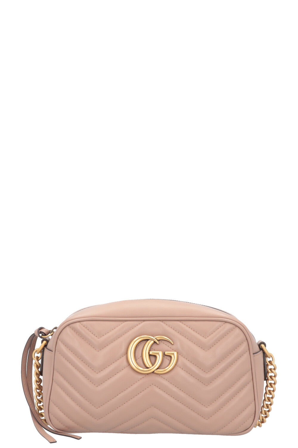 GUCCI Small Marmont Quilted Crossbody Bag Nude