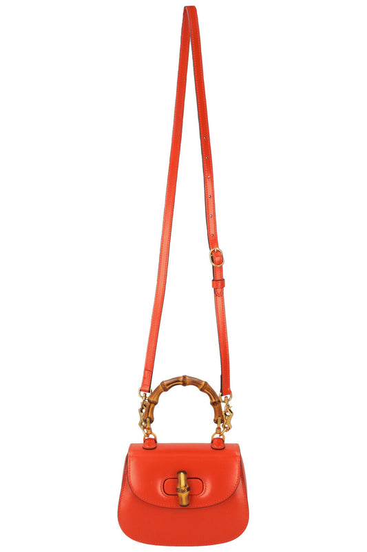 GUCCI 1947 Mini Bamboo Crossbody Bag Orange