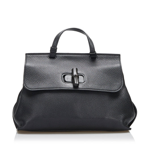 Gucci Twist Leather Top Handle Handbag