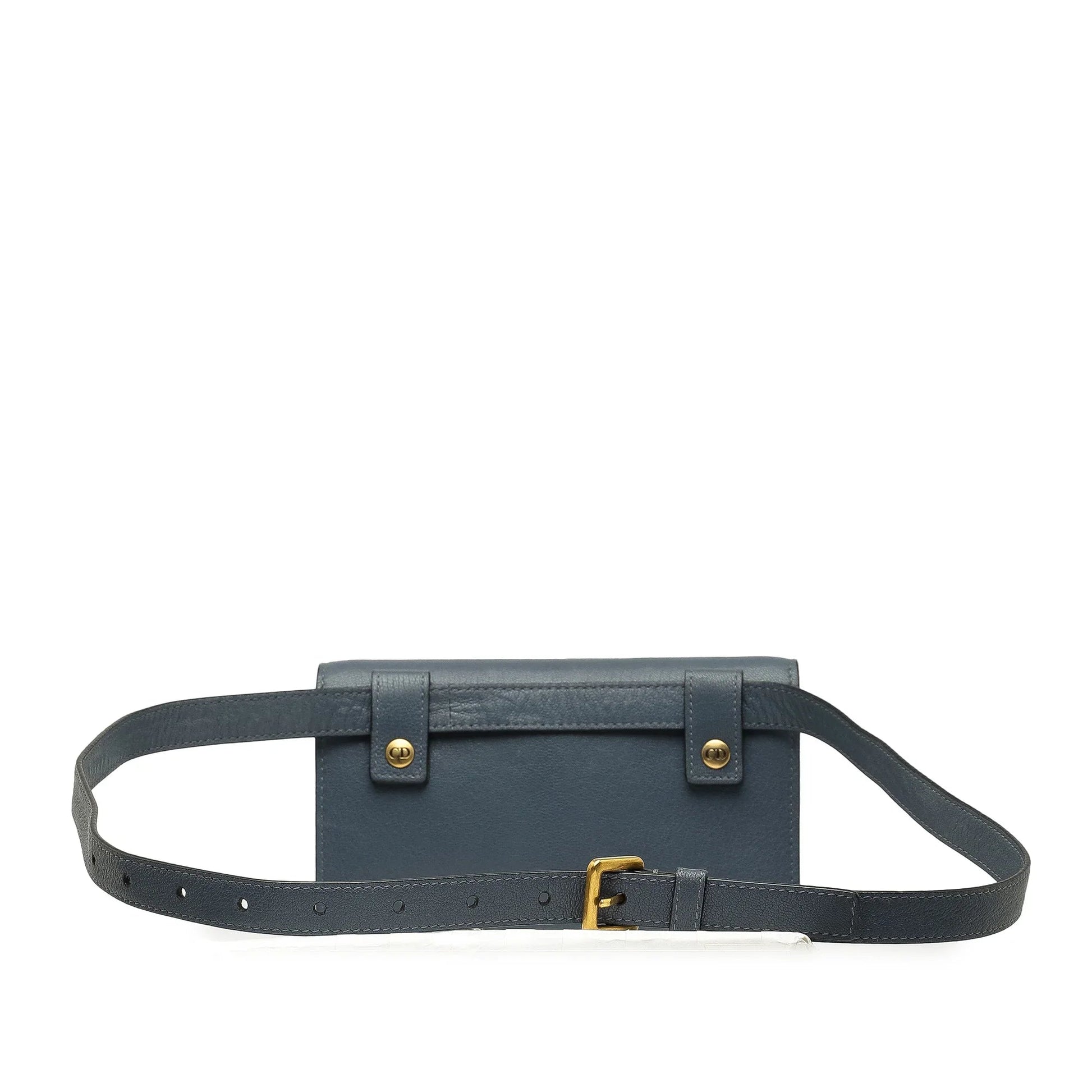 Blue Dior Leather Saddle Belt Bag