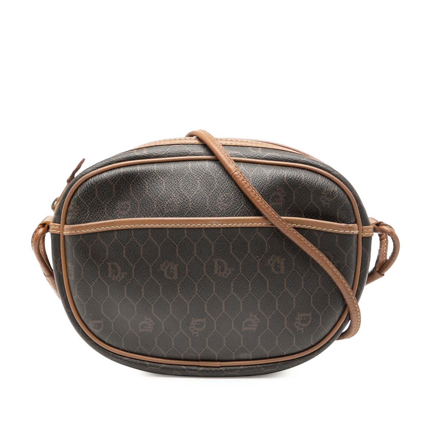Black Dior Honeycomb Coated Canvas Crossbody