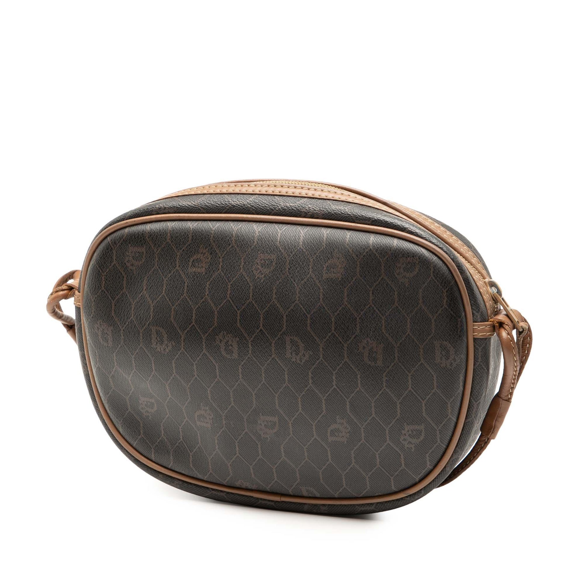 Black Dior Honeycomb Coated Canvas Crossbody