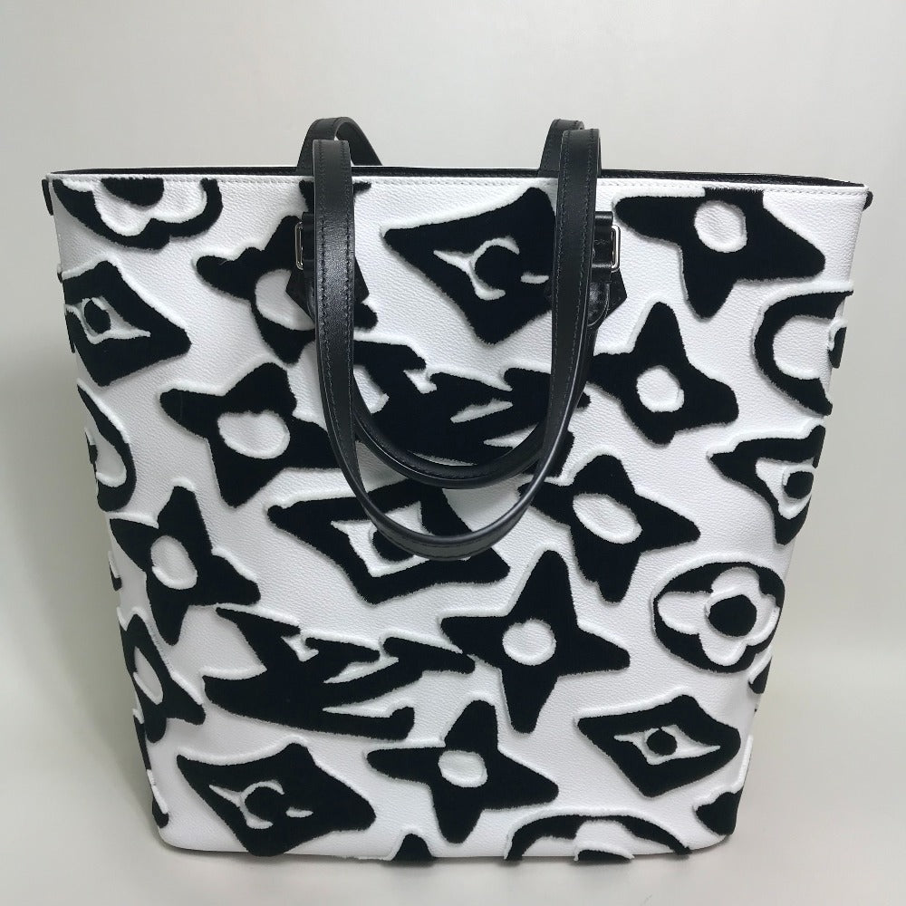 LOUIS VUITTON Tote Bag Coated canvas White / black Tufted monogram LVXUF Hippo