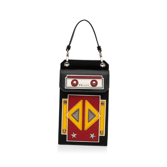 Prada Robot Case Black Saffiano Luxury Handbag