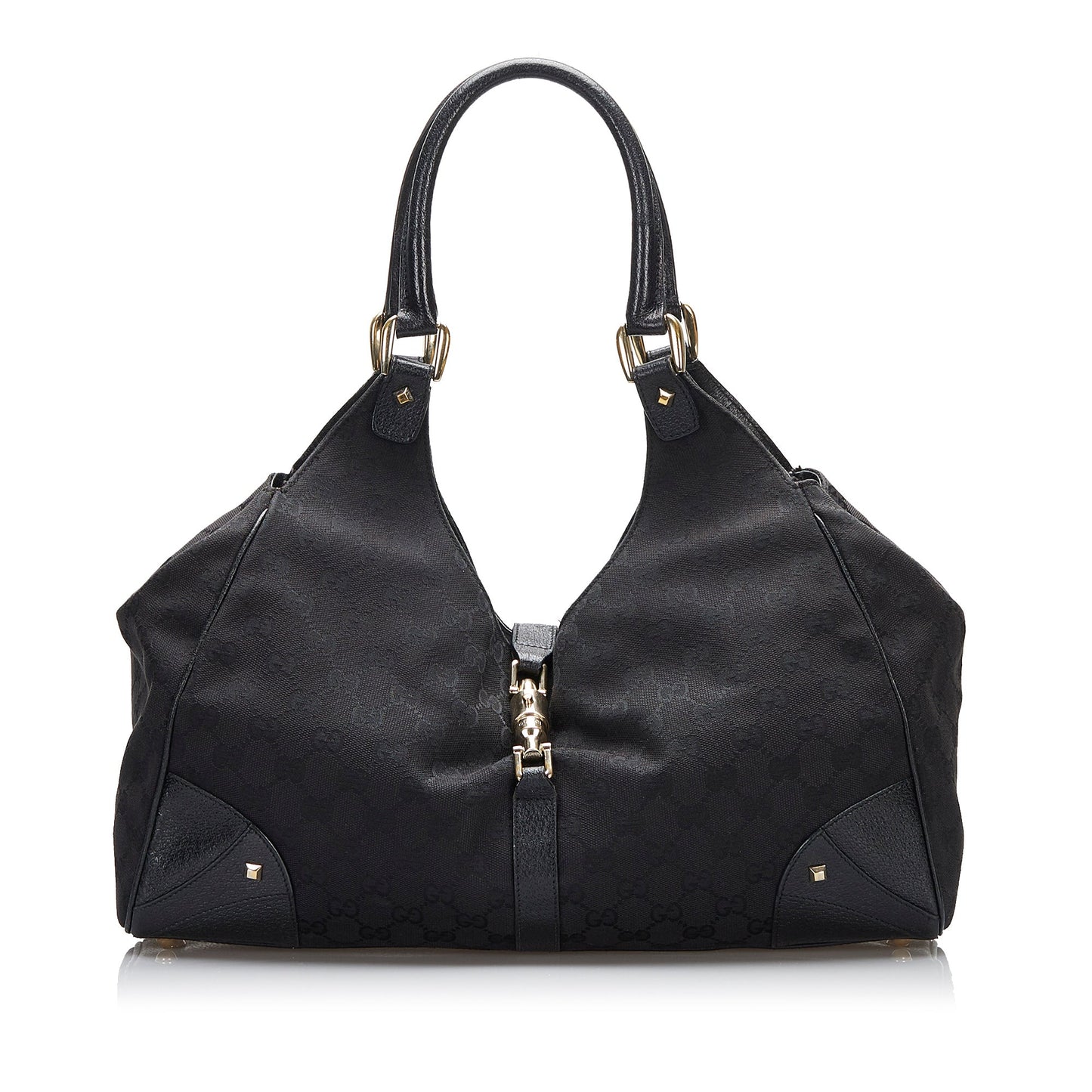 Gucci Jackie Leather Canvas Shoulder Bag Style 32