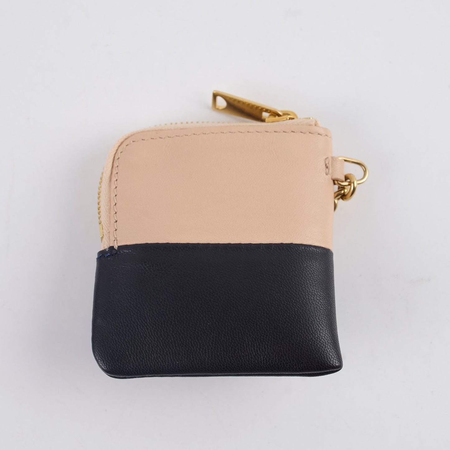 Luxury CELINE Pouch Key Ring Black/Beige