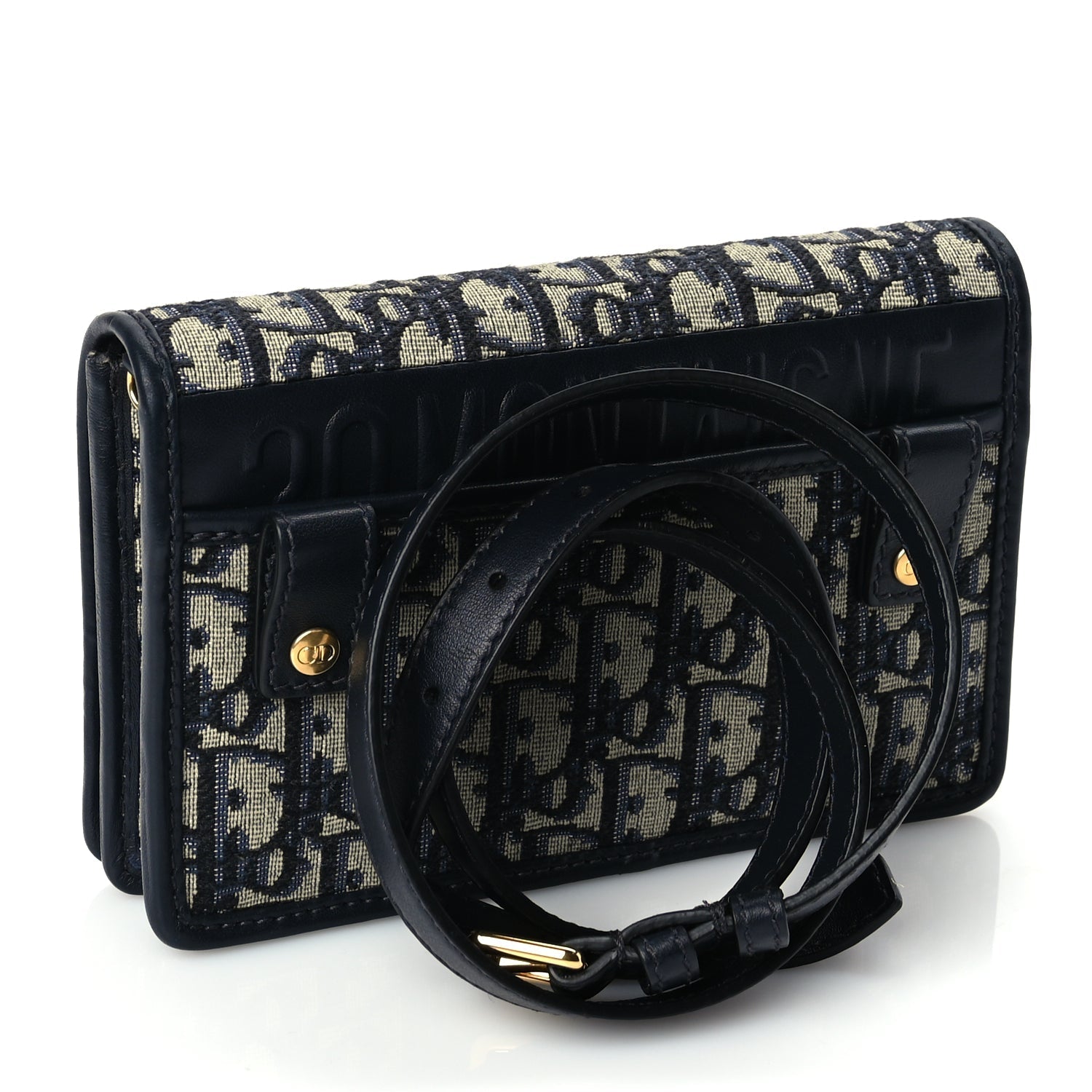 Christian Dior Oblique 30 Montaigne 2-In-1 Pouch Blue